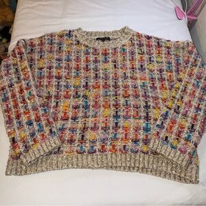 Colorful Knit Crew Neck Sweater